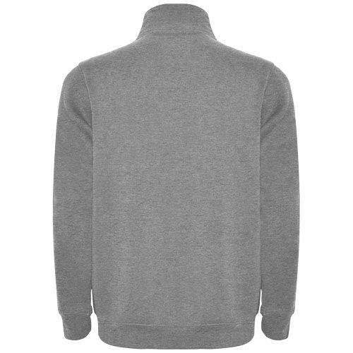 gris chiné Sudadera con media cremallera