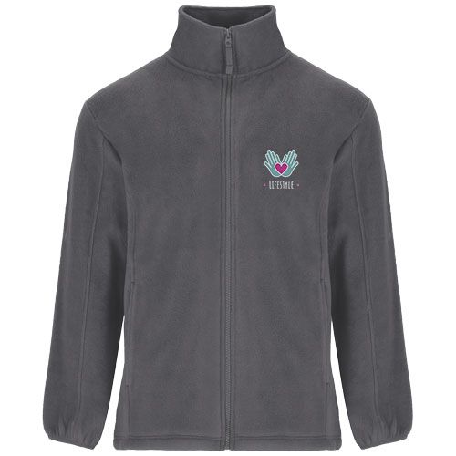 gris plomo Chaqueta de forro polar con cremallera completa para hombre