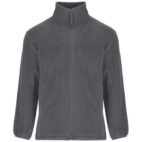 gris plomo Chaqueta de forro polar con cremallera completa para hombre