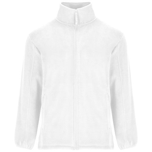 white Chaqueta de forro polar con cremallera completa para hombre