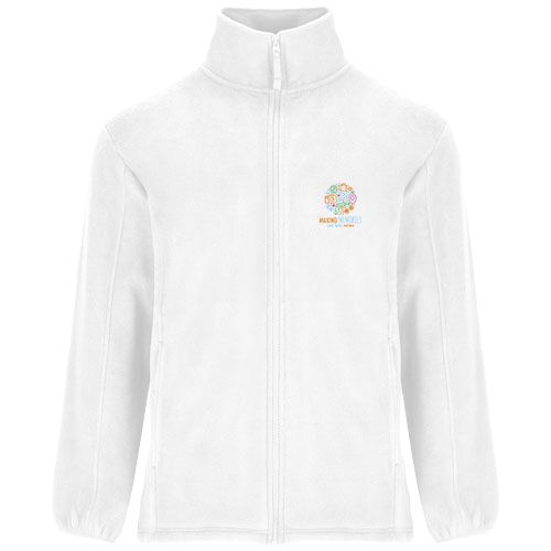 white Chaqueta de forro polar con cremallera completa para hombre