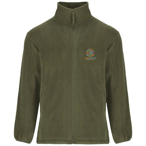 verde abeto Chaqueta de forro polar con cremallera completa para hombre