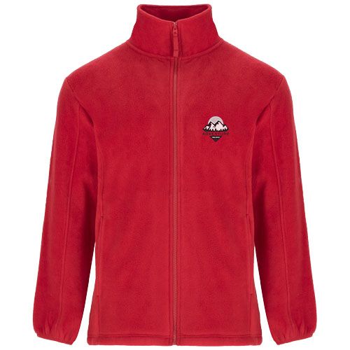 red Chaqueta de forro polar con cremallera completa para hombre