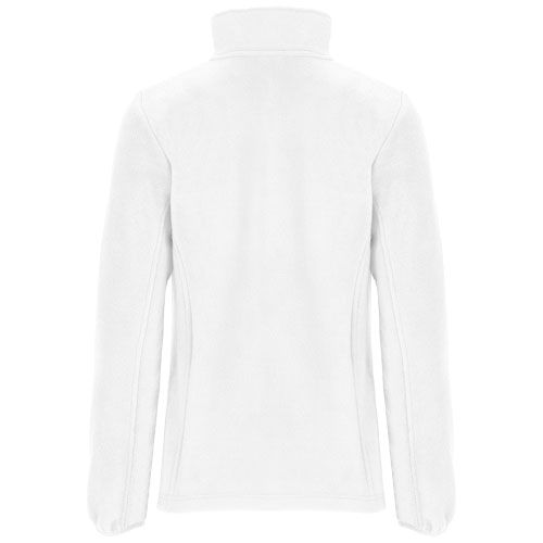white Chaqueta de forro polar con cremallera completa para mujer