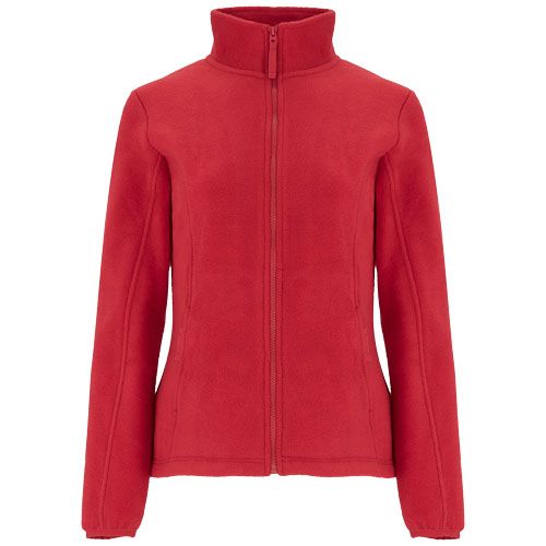 red Chaqueta de forro polar con cremallera completa para mujer