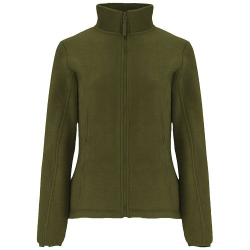 verde abeto Chaqueta de forro polar con cremallera completa para mujer