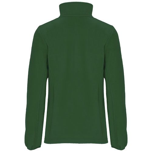 verde botella Chaqueta de forro polar con cremallera completa para mujer