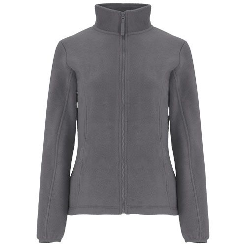gris plomo Chaqueta de forro polar con cremallera completa para mujer