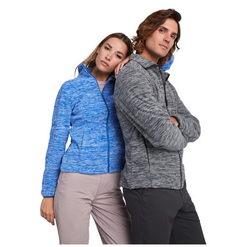 gris plomo Chaqueta de forro polar con cremallera completa para mujer