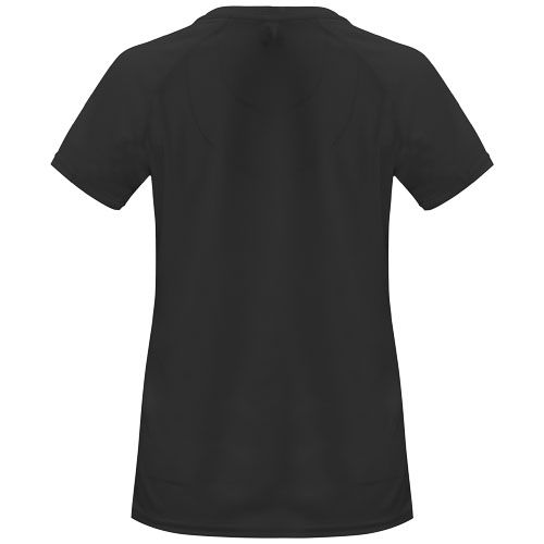 black Camiseta deportiva de manga corta para mujer