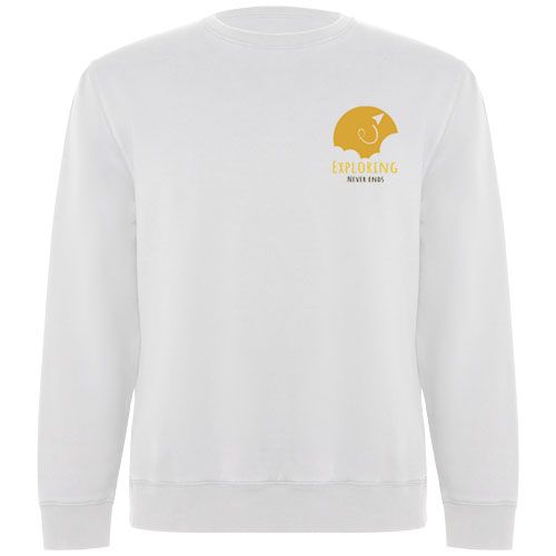 white Sudadera de cuello redondo unisex algodón orgánico de 300 g/m² Batian