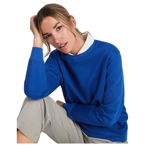 white Sudadera de cuello redondo unisex algodón orgánico de 300 g/m² Batian