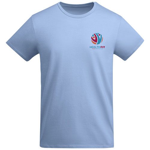 azul celeste Camiseta de manga corta para hombre algodón orgánico