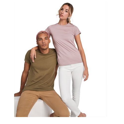 gris chiné Camiseta de manga corta para mujer algodón orgánico
