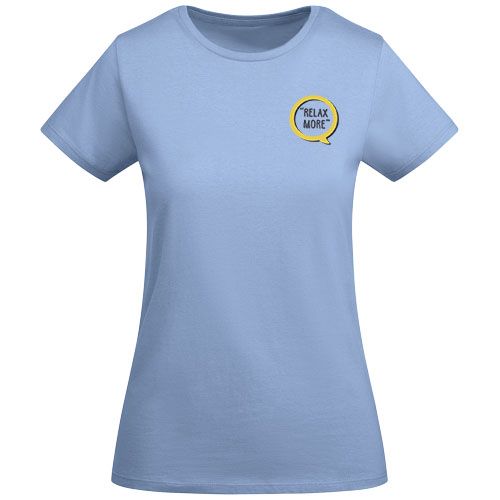 azul celeste Camiseta de manga corta para mujer algodón orgánico
