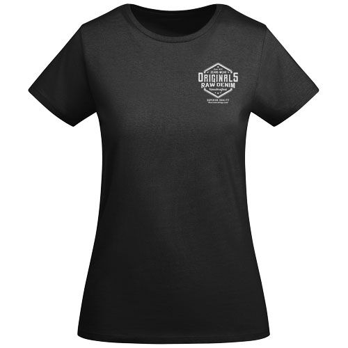 black Camiseta de manga corta para mujer algodón orgánico