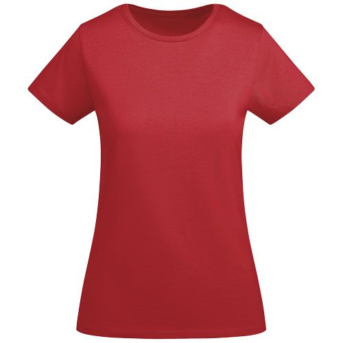 red Camiseta de manga corta para mujer algodón orgánico