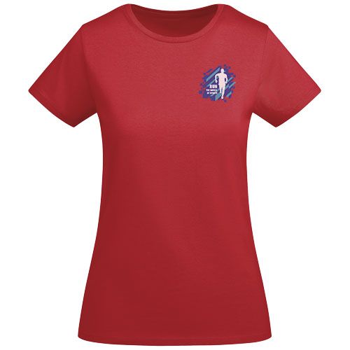 red Camiseta de manga corta para mujer algodón orgánico