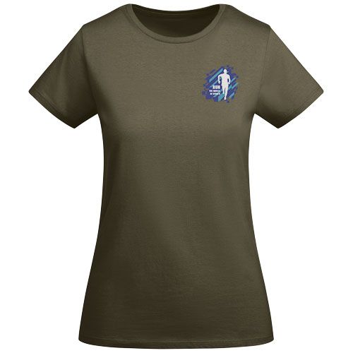 verde militar Camiseta de manga corta para mujer algodón orgánico