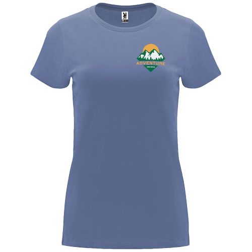 azul denim Camiseta de manga corta para mujer