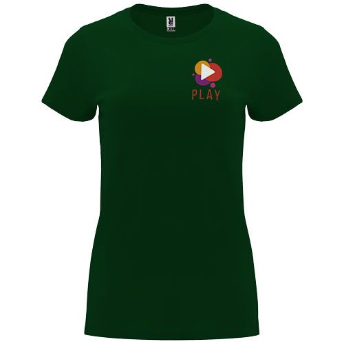 verde botella Camiseta de manga corta para mujer
