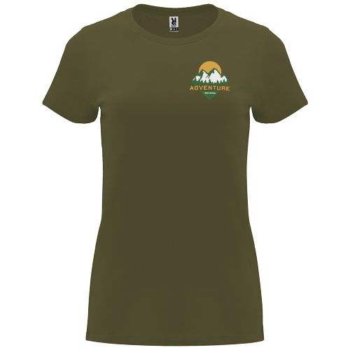 verde militar Camiseta de manga corta para mujer