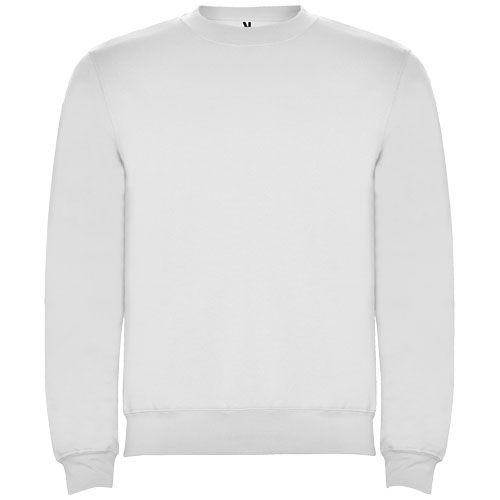 white Sudadera de cuello redondo unisex