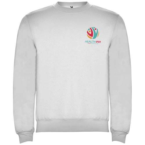 blanco mezclado Sudadera de cuello redondo unisex