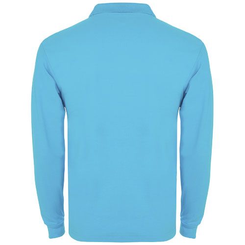 turquesa Polo de manga larga para hombre