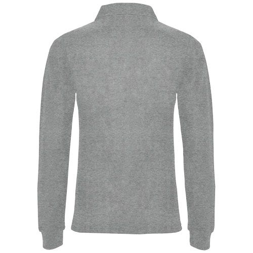 gris chiné Polo de manga larga para mujer