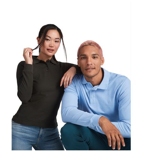 gris plomo oscuro Polo de manga larga para mujer