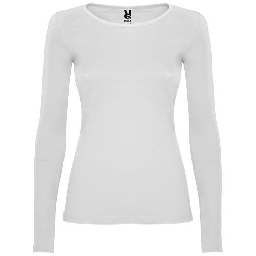 white Camiseta de manga larga para mujer