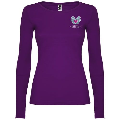 purple Camiseta de manga larga para mujer