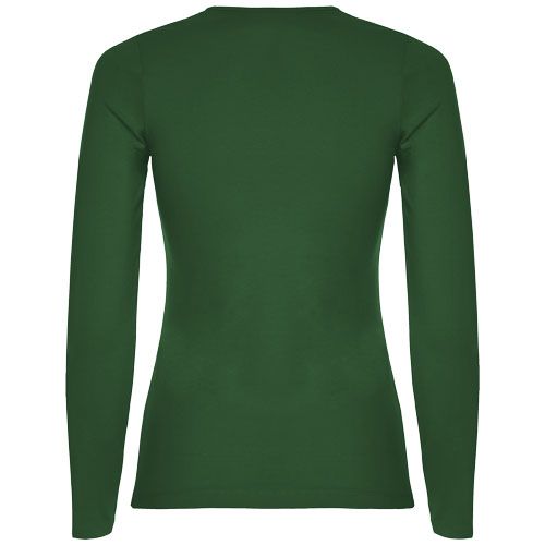 verde botella Camiseta de manga larga para mujer