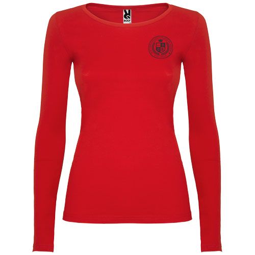 red Camiseta de manga larga para mujer