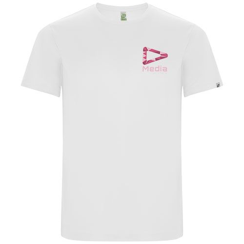 white Camiseta deportiva de manga corta para hombre