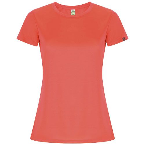 coral fluo Camiseta deportiva de manga corta para mujer