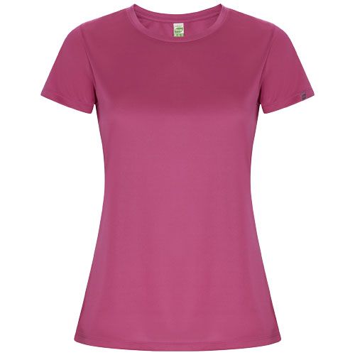 rosa vivo Camiseta deportiva de manga corta para mujer