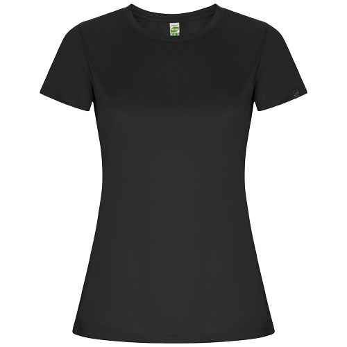 gris plomo oscuro Camiseta deportiva de manga corta para mujer