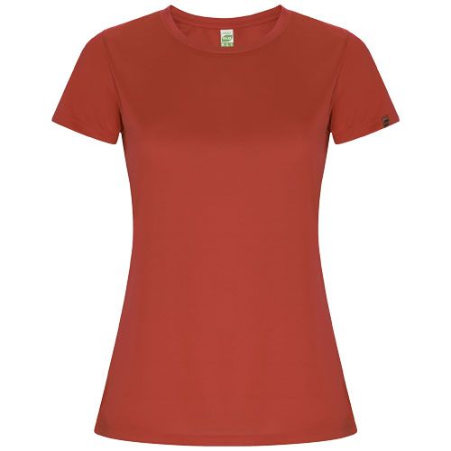 red Camiseta deportiva de manga corta para mujer