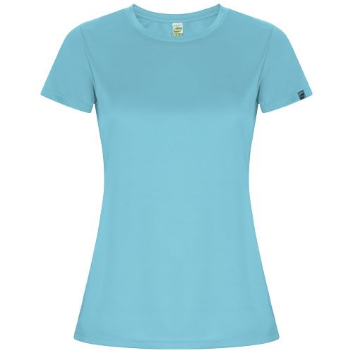 turquesa Camiseta deportiva de manga corta para mujer
