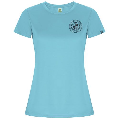 turquesa Camiseta deportiva de manga corta para mujer