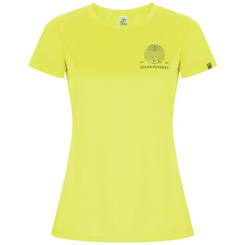 amarillo fluo Camiseta deportiva de manga corta para mujer