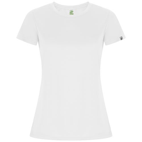 white Camiseta deportiva de manga corta para mujer