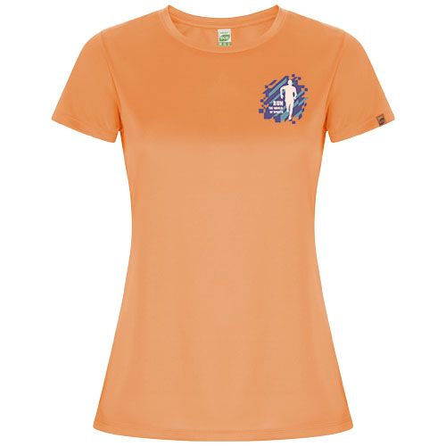 naranja fluo Camiseta deportiva de manga corta para mujer