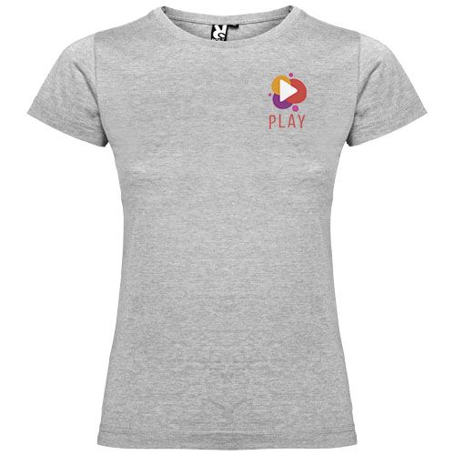 gris chiné Camiseta de manga corta para mujer