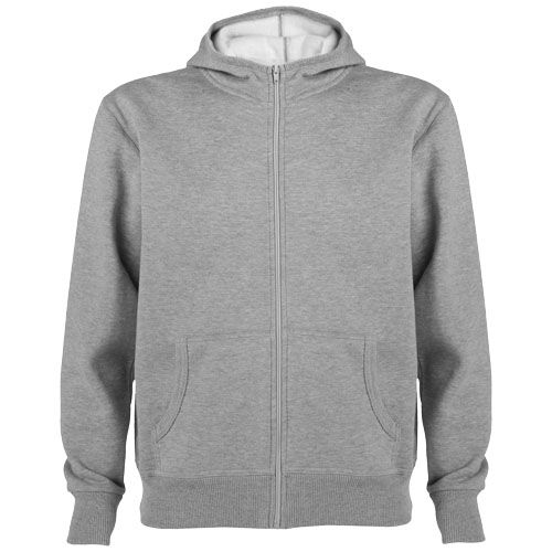 gris chiné Sudadera con capucha y cremallera completa unisex