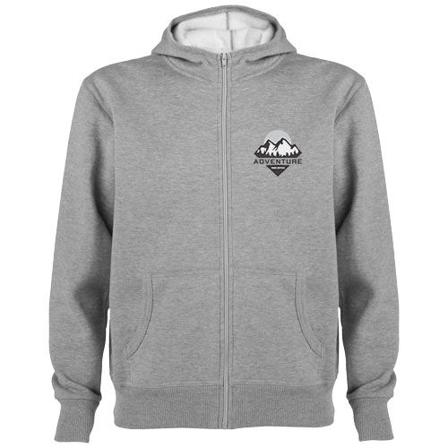 gris chiné Sudadera con capucha y cremallera completa unisex