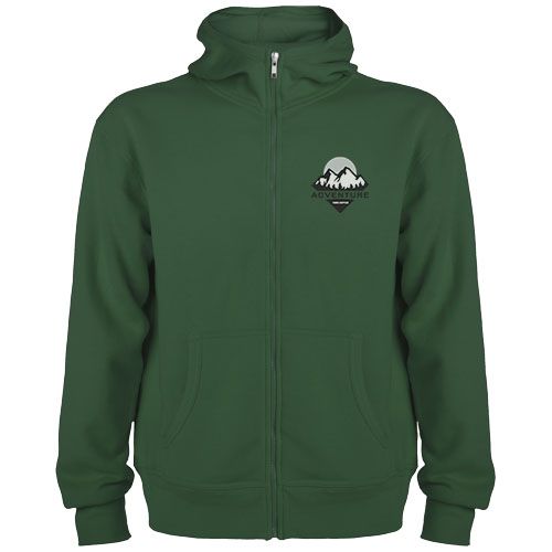 verde botella Sudadera con capucha y cremallera completa unisex