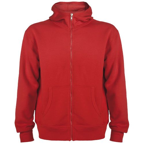 red Sudadera con capucha y cremallera completa unisex